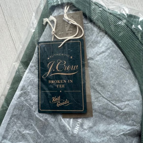 J CREW Broken-in Henley Sz XL Topiary Green NWT Mens Cotton - Picture 2 of 4